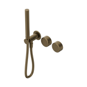 Nero Serenity Progressive Shower System With Metal Handle And Slim Shower Tumbled Antique Brass