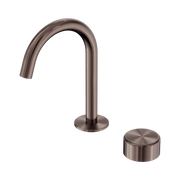 Serenity Progressive Basin Mixer Arc Spout With Metal Handle Brushed Bronze