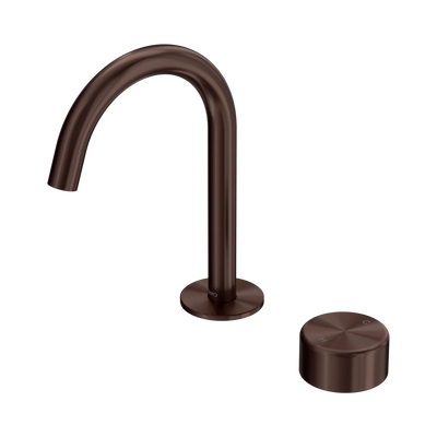 Nero Serenity Progressive Basin Mixer Arc Spout With Metal Handle Rome Bronze