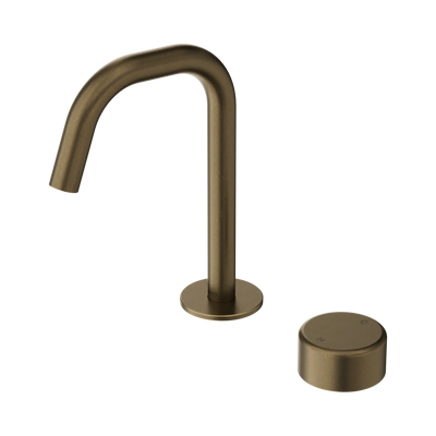 Nero Serenity Progressive Basin Mixer Edge Spout With Metal Handle Tumbled Antique Brass