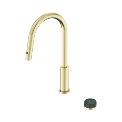 Nero Serenity Progressive Pull Out Kitchen Set With Verde Alpi Handle - Brushed Gold