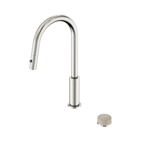 Nero Serenity Progressive Pull Out Kitchen Set With Rome Travertine Handle - Brushed Nickel