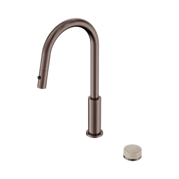 Nero Serenity Progressive Pull Out Kitchen Set With Rome Travertine Handle - Brushed Bronze