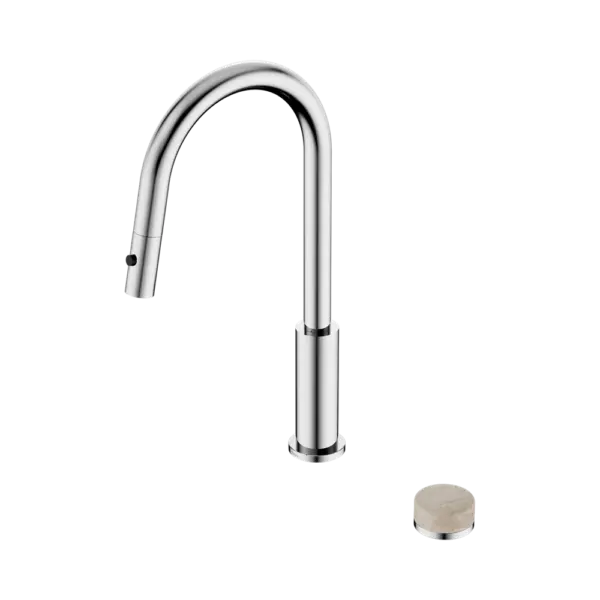 Nero Serenity Progressive Pull Out Kitchen Set With Rome Travertine Handle - Chrome