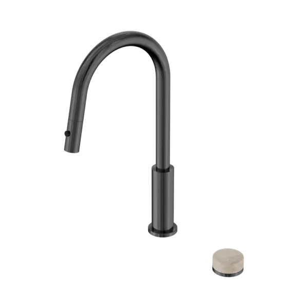 Nero Serenity Progressive Pull Out Kitchen Set With Rome Travertine Handle - Gun Metal