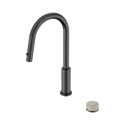 Nero Serenity Progressive Pull Out Kitchen Set With Rome Travertine Handle - Gun Metal