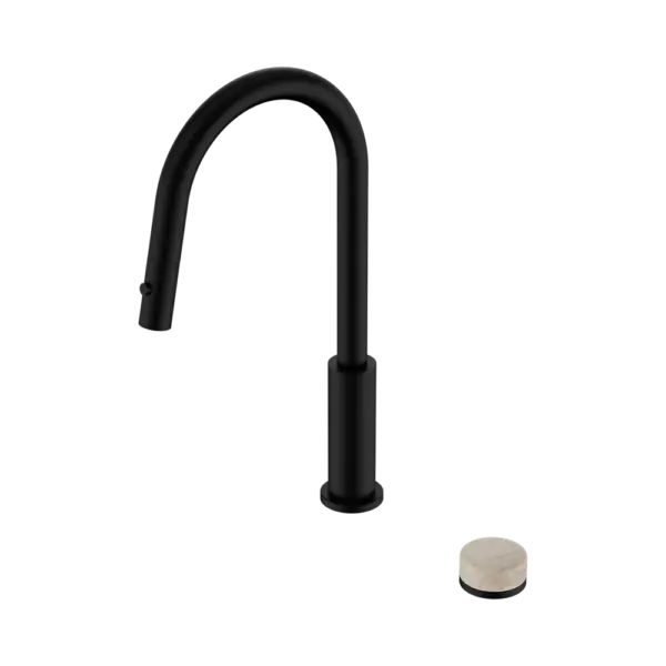 Nero Serenity Progressive Pull Out Kitchen Set With Rome Travertine Handle - Matte Black