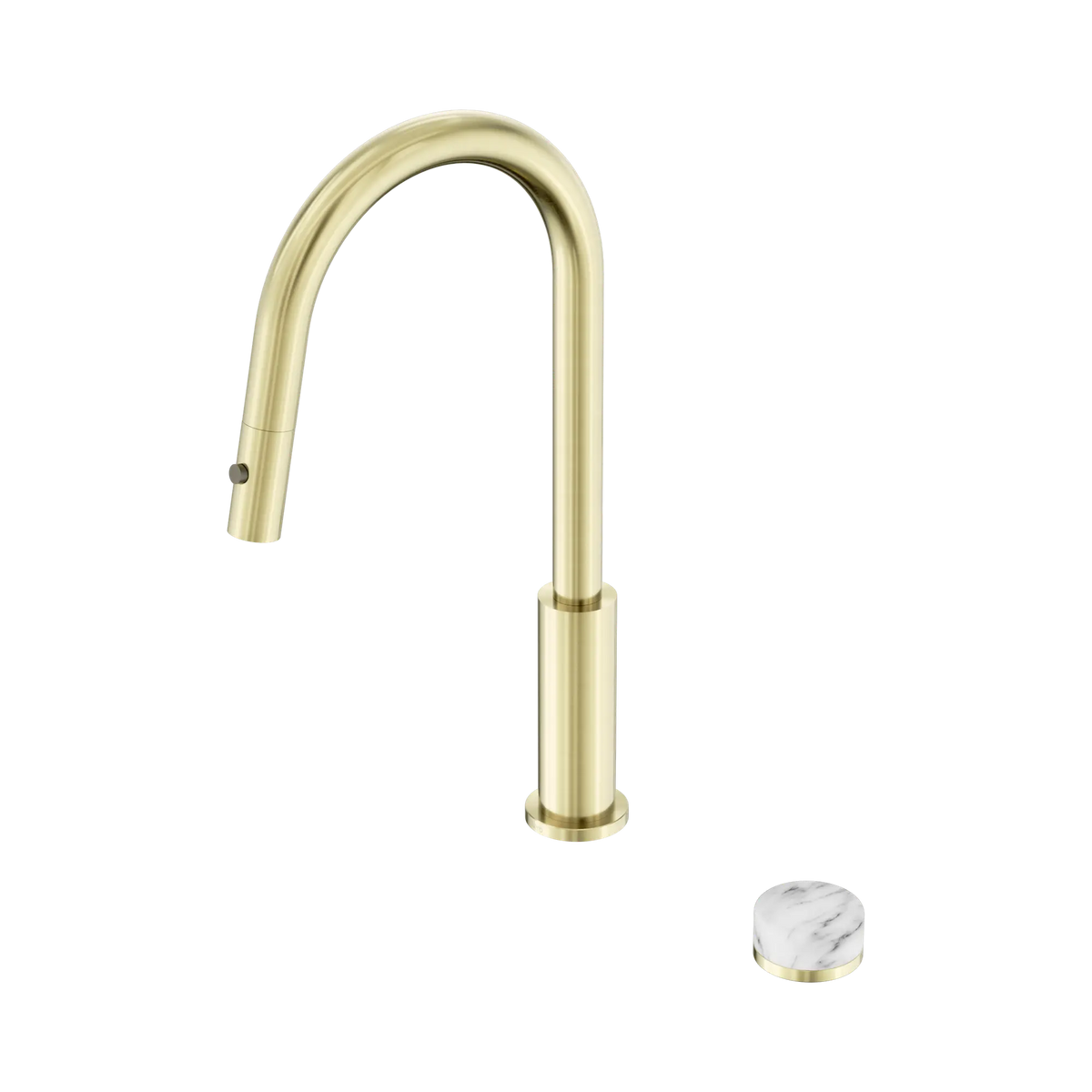 Nero Serenity Progressive Pull Out Kitchen Set With Arabescato Corchia Handle - Brushed Gold
