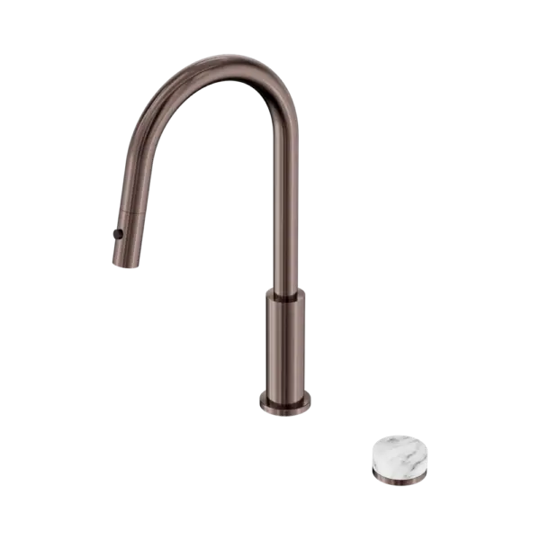 Nero Serenity Progressive Pull Out Kitchen Set With Arabescato Corchia Handle - Brushed Bronze