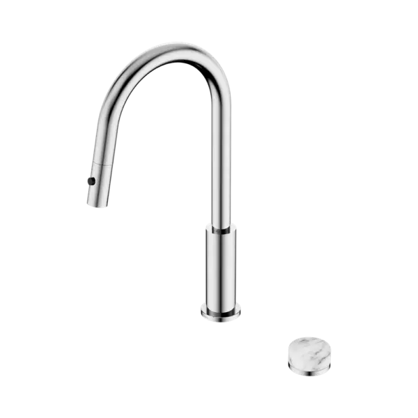 Nero Serenity Progressive Pull Out Kitchen Set With Arabescato Corchia Handle - Chrome