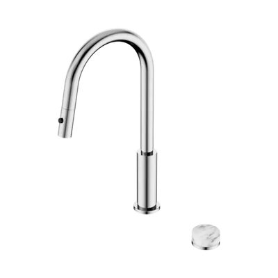 Nero Serenity Progressive Pull Out Kitchen Set With Arabescato Corchia Handle - Chrome