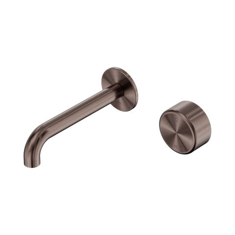 Nero Serenity Progressive Wall Basin Mixer 160mm Spout With Metal Handle - Brushed Bronze