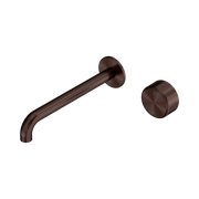 Serenity Progressive Wall Basin Mixer 220mm Spout With Metal Handle Rome Bronze