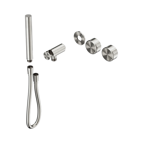 Nero Serenity Progressive Shower System With Metal Handle And Slim Shower Trim Kit Only Brushed Nickel