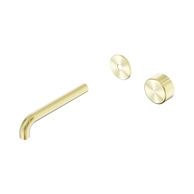 Nero Serenity Progressive Wall Basin Mixer 185mm Spout With Metal Handle Trim Kit Only Brushed Gold