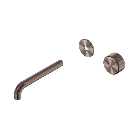 Nero Serenity Progressive Wall Basin Mixer 185mm Spout With Metal Handle Trim Kit Only Brushed Bronze