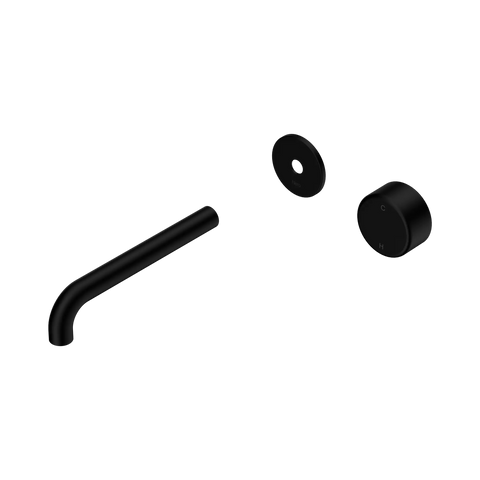 Nero Serenity Progressive Wall Basin Mixer 185mm Spout With Metal Handle Trim Kit Only Matte Black