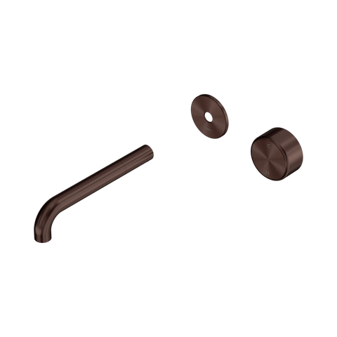 Nero Serenity Progressive Wall Basin Mixer 185mm Spout With Metal Handle Trim Kit Only Rome Bronze