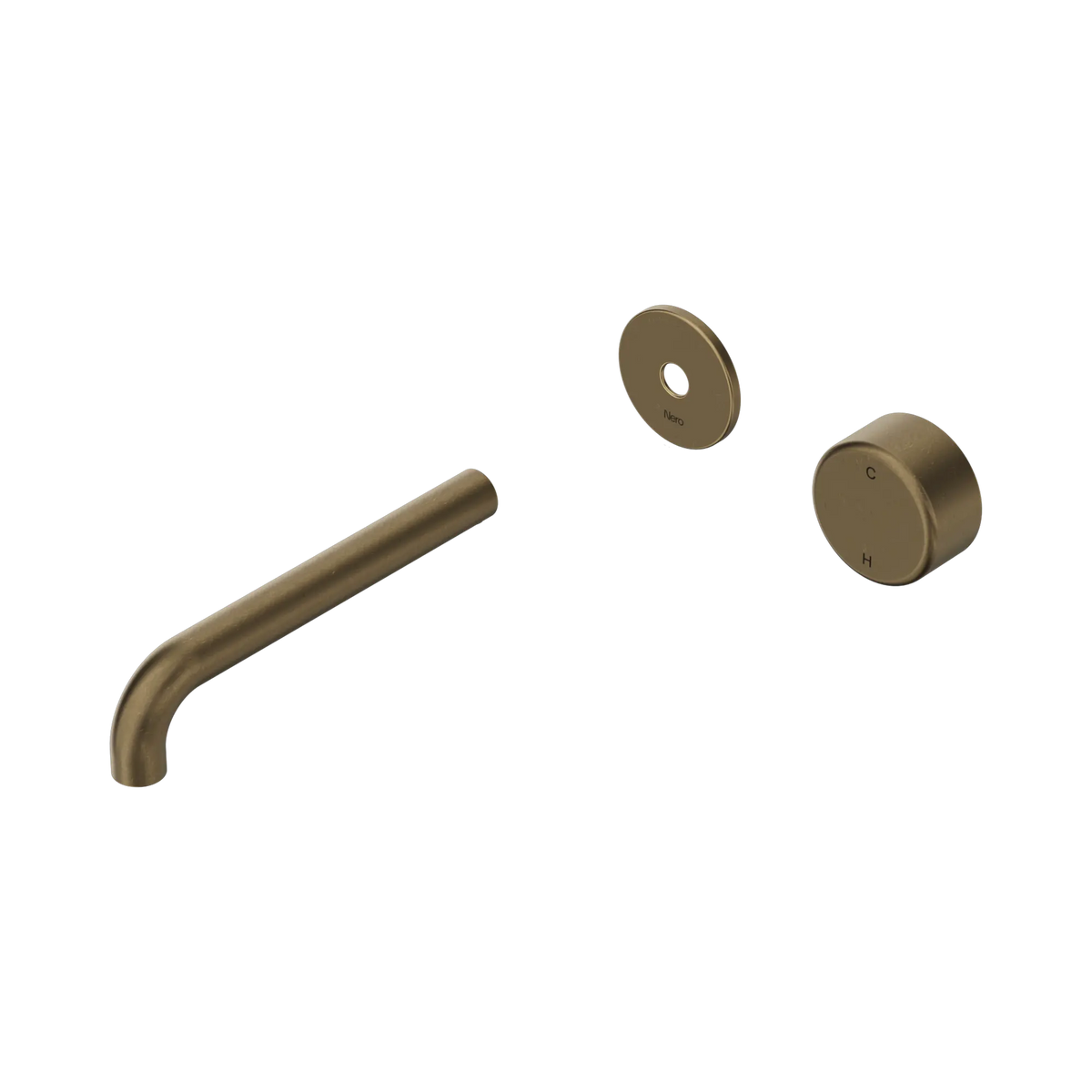 Serenity Progressive Wall Basin Mixer 185mm Spout With Metal Handle Trim Kit Only Tumbled Antique Brass