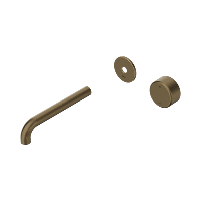 Nero Serenity Progressive Wall Basin Mixer 185mm Spout With Metal Handle Trim Kit Only Tumbled Antique Brass