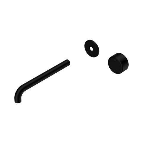 Nero Serenity Progressive Wall Basin Mixer 220mm Spout With Metal Handle Trim Kit Only Matte Black