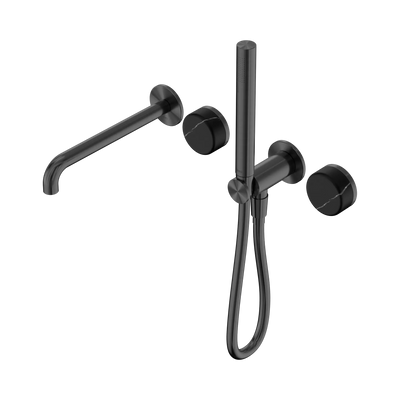 Nero Serenity Progressive Shower System With Spout With Marquina Black Handle And Slim Shower - Gun Metal