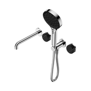 Nero Serenity Progressive Shower System With Spout With Marquina Black Handle And Serenity Hand Shower - Chrome