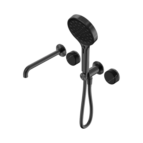 Nero Serenity Progressive Shower System With Spout With Marquina Black Handle And Serenity Hand Shower - Gun Metal