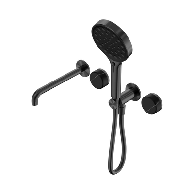 Nero Serenity Progressive Shower System With Spout With Marquina Black Handle And Serenity Hand Shower - Gun Metal
