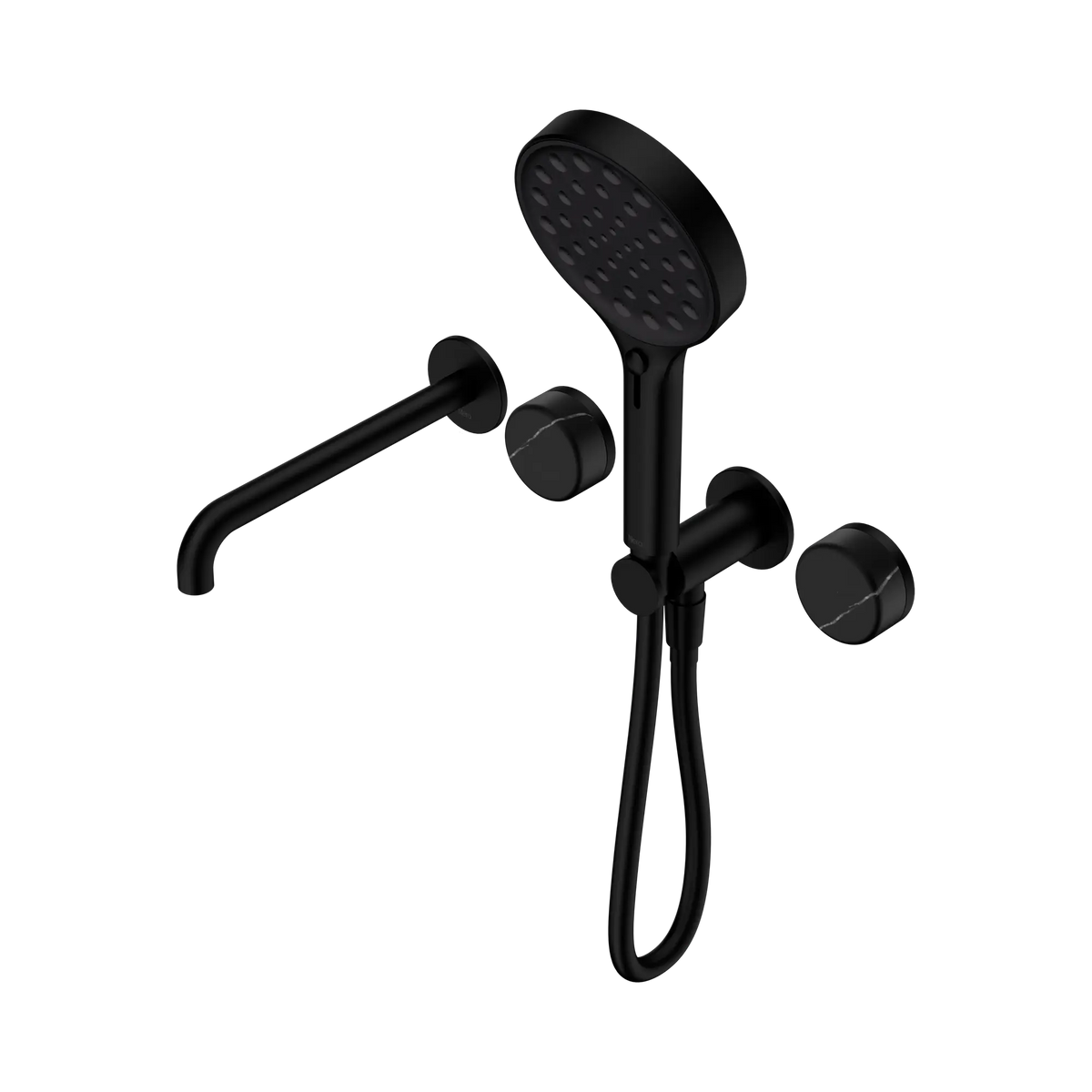 Nero Serenity Progressive Shower System With Spout With Marquina Black Handle And Serenity Hand Shower - Matte Black