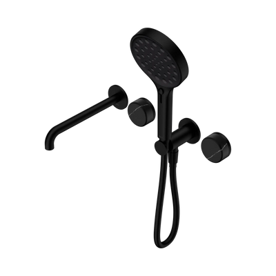 Nero Serenity Progressive Shower System With Spout With Marquina Black Handle And Serenity Hand Shower - Matte Black