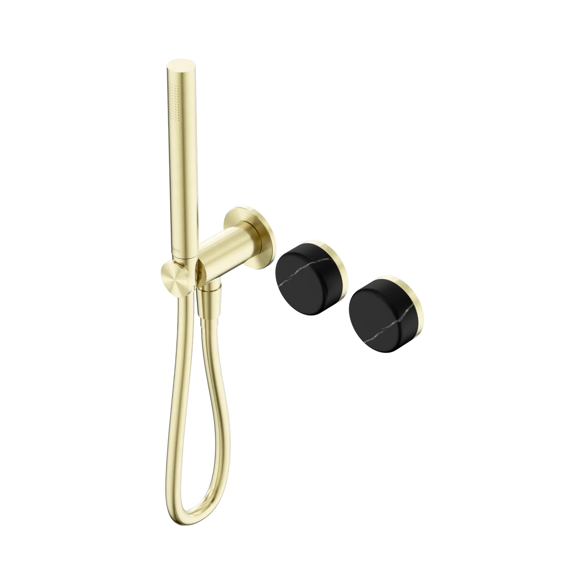 Nero Serenity Progressive Shower System With Marquina Black Handle And Slim Shower - Brushed Gold