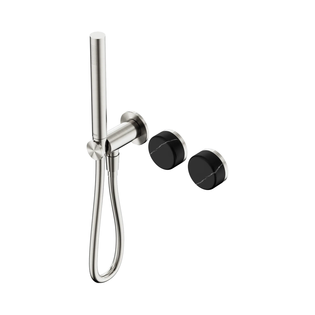 Nero Serenity Progressive Shower System With Marquina Black Handle And Slim Shower - Brushed Nickel