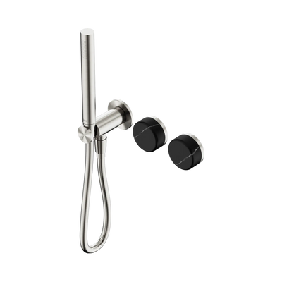 Nero Serenity Progressive Shower System With Marquina Black Handle And Slim Shower - Brushed Nickel