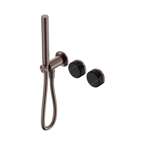 Nero Serenity Progressive Shower System With Marquina Black Handle And Slim Shower - Brushed Bronze