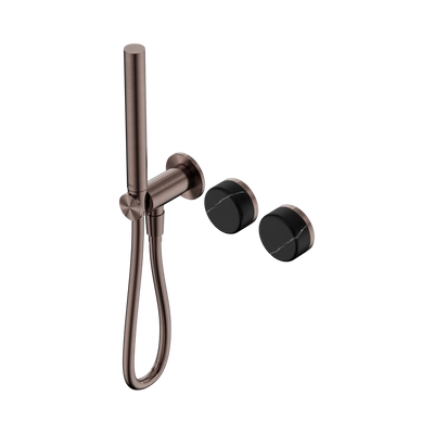 Nero Serenity Progressive Shower System With Marquina Black Handle And Slim Shower - Brushed Bronze