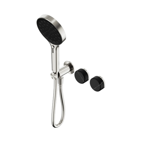 Nero Serenity Progressive Shower System With Marquina Black Handle And Serenity Hand Shower - Brushed Nickel