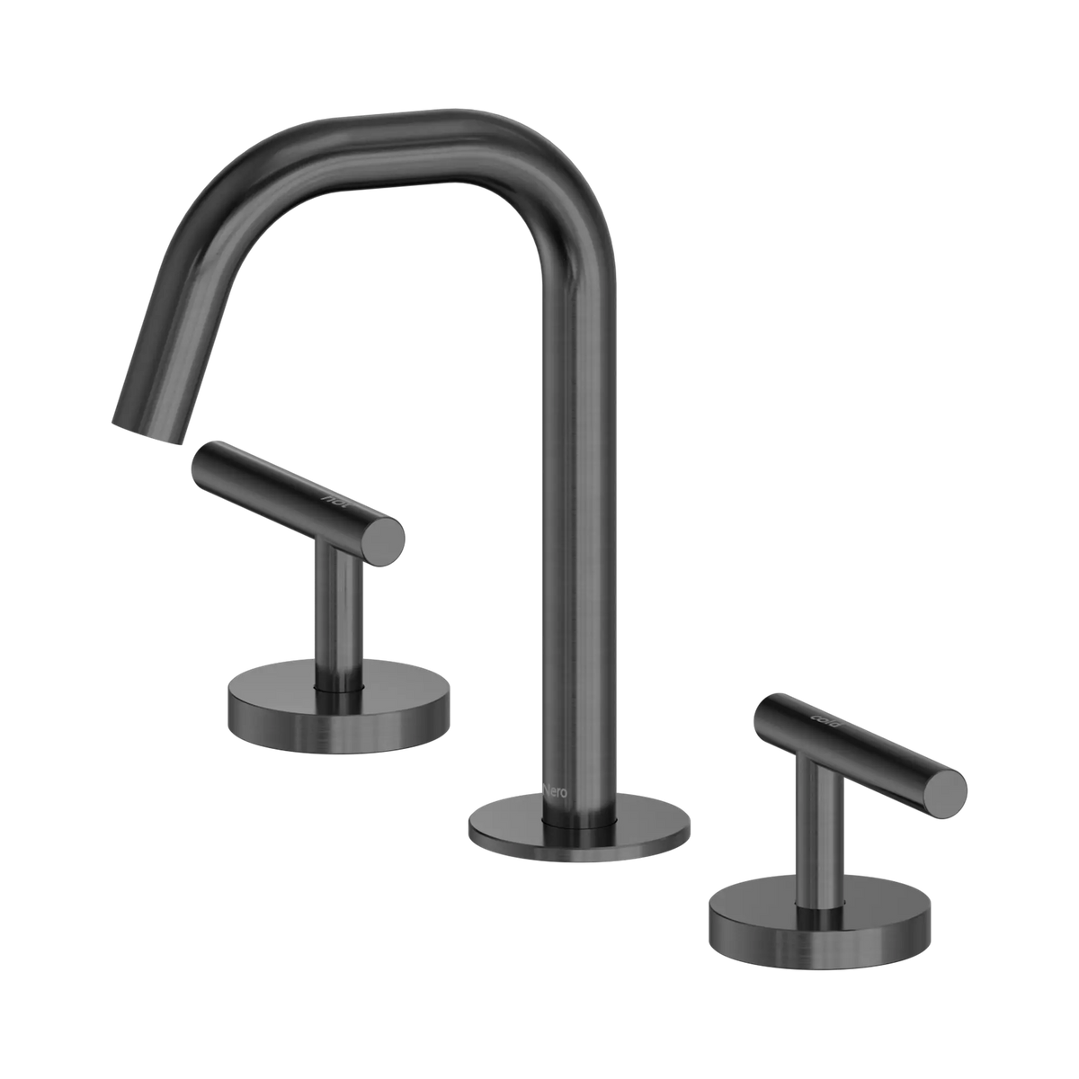 Mecca Lever Basin Set Edge Spout Gun Metal