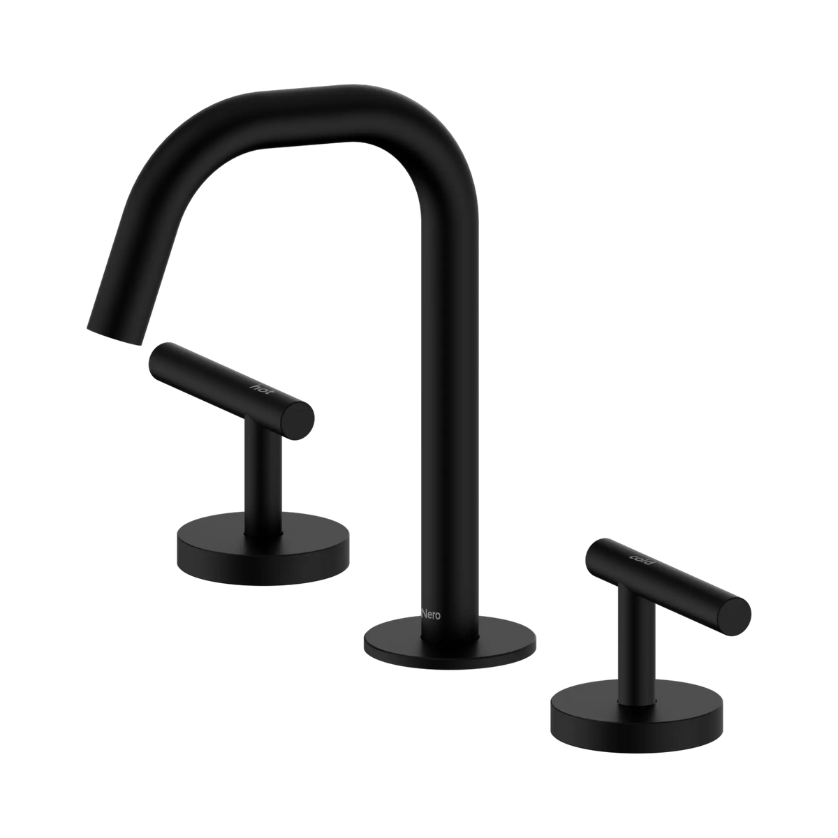 Mecca Lever Basin Set Edge Spout Matte Black