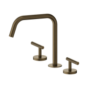 Nero Mecca Lever Bath/Kitchen Set Edge Spout II Tumbled Antique Brass