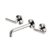 Mecca Lever Wall Basin/Bath Set 185mm Spout Brushed Nickel