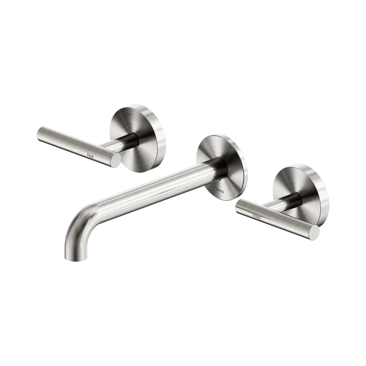 Mecca Lever Wall Basin/Bath Set 185mm Spout Brushed Nickel