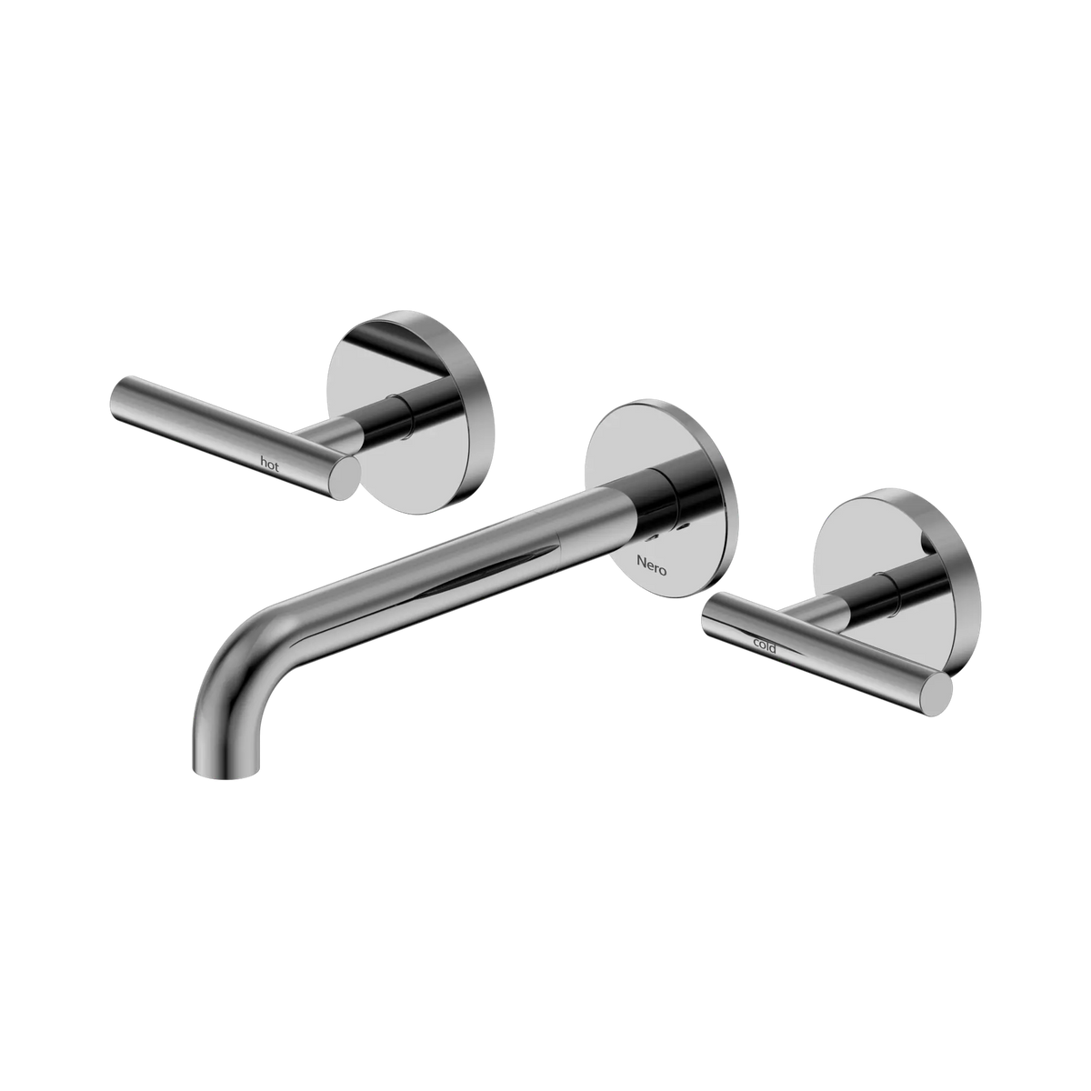 Mecca Lever Wall Basin/Bath Set 185mm Spout Chrome