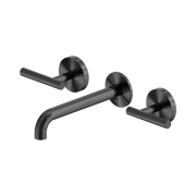 Mecca Lever Wall Basin/Bath Set 185mm Spout Gun Metal