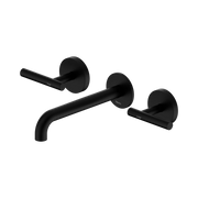 Mecca Lever Wall Basin/Bath Set 185mm Spout Matte Black