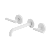 Mecca Lever Wall Basin/Bath Set 185mm Spout Matte White