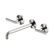 Mecca Lever Wall Basin/Bath Set 220mm Spout Brushed Nickel