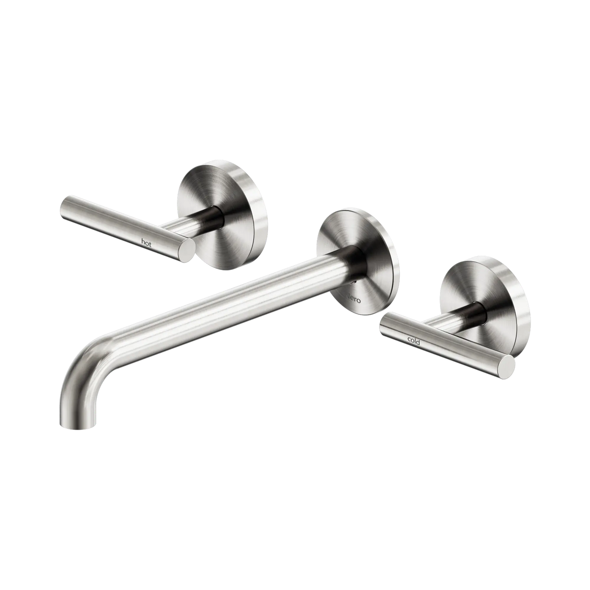 Mecca Lever Wall Basin/Bath Set 220mm Spout Brushed Nickel