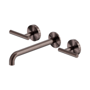 Mecca Lever Wall Basin/Bath Set 220mm Spout Brushed Bronze