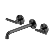 Mecca Lever Wall Basin/Bath Set 220mm Spout Gun Metal